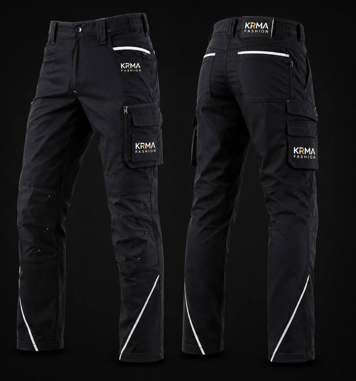 KRMA Fashion Heavy-Duty Work Pants | Industrial Cargo Safety Trousers with Utility Pockets