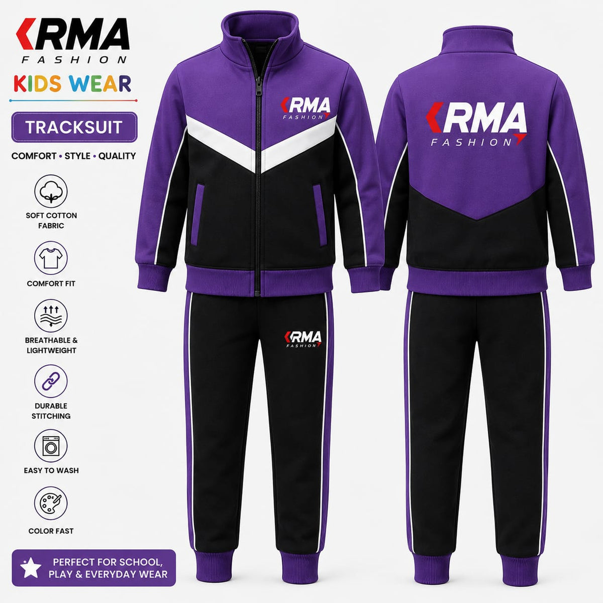 Custom Kids Tracksuit Manufacturer | OEM & Private Label | KRMA Fashion