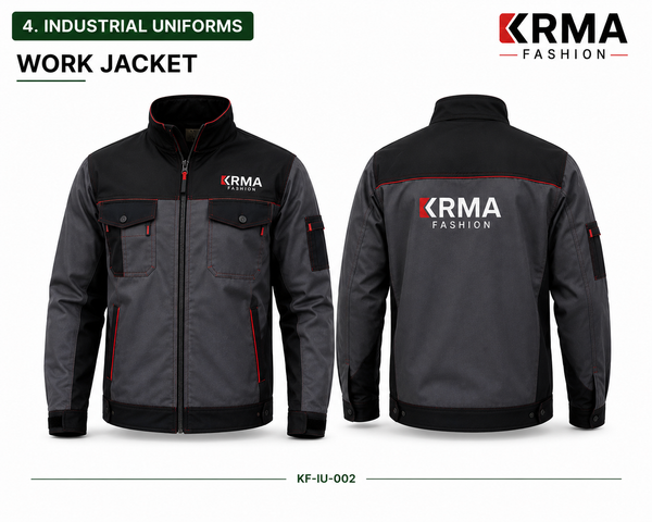 KRMA Fashion Industrial Work Jacket | Heavy Duty Safety Jacket | Custom OEM Workwear Uniform