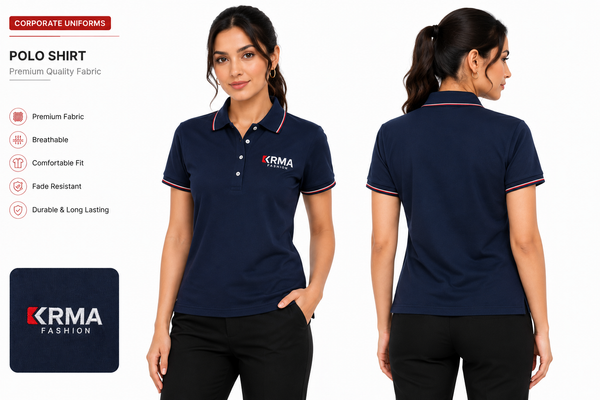 KRMA Fashion Women's Corporate Polo Shirt | Premium Office Uniform | Custom OEM Polo Shirt