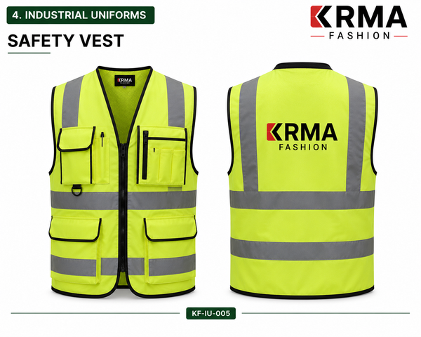 KRMA Fashion High Visibility Safety Vest | Reflective Industrial Safety Vest | Custom OEM Safety Workwear