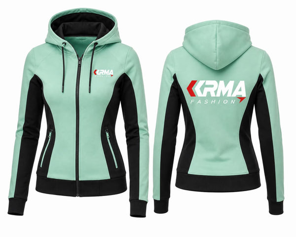 Custom Women's Zip-Up Hoodie Manufacturer | OEM &amp; Private Label | KRMA Fashion