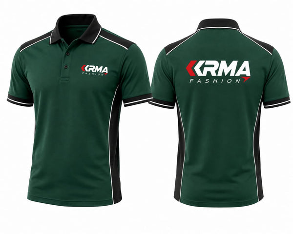 KRMA Fashion Premium Men's Polo Shirt – Dark Green Performance Polo